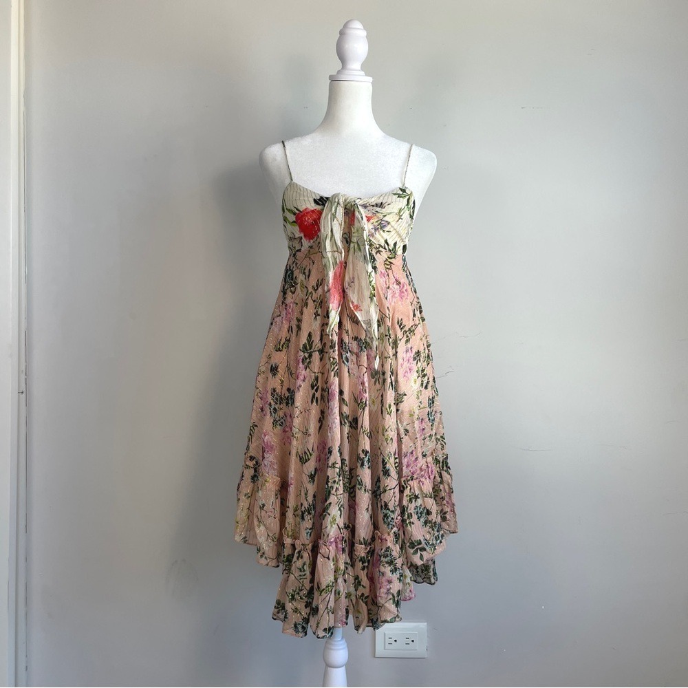 Rococo Sand Floral Babydoll Mini Dress Size XS Mixed Print Coquette Indie Fairy